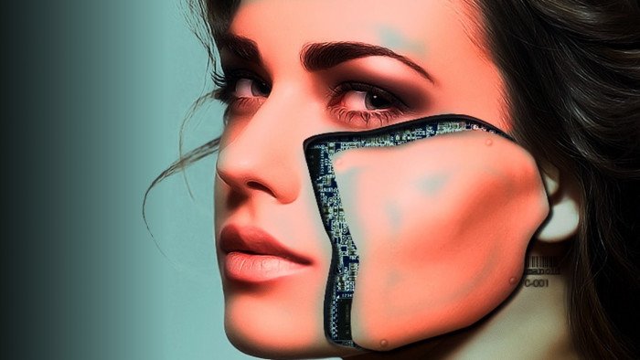 Cyber Woman androids robot human body part studio shot
