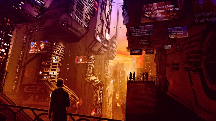 cyber science fiction digital art concept cyberpunk 2k