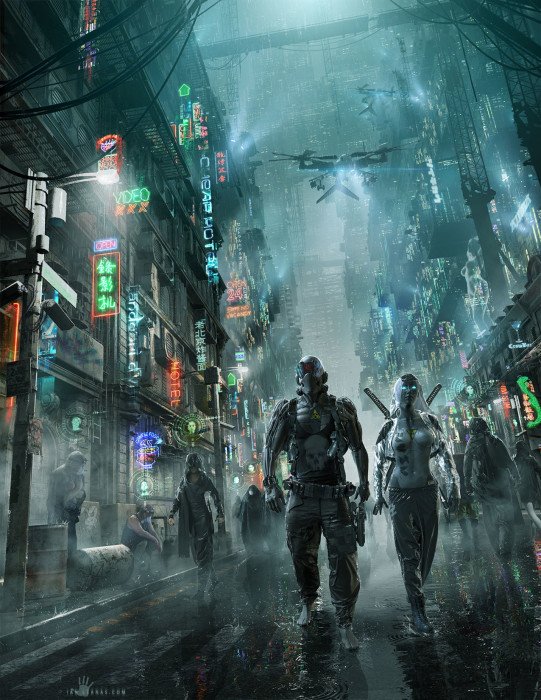 fantasy art science fiction cyberpunk digital