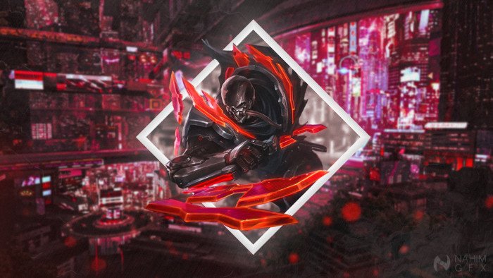 Pyke league of Legends cyber city cyberpunk