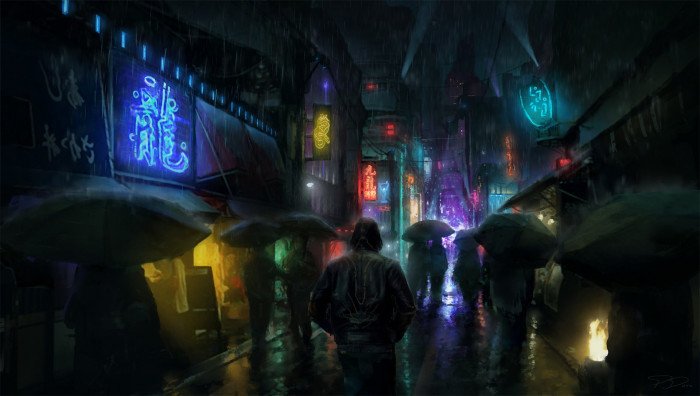 science fiction cyberpunk digital art fantasy