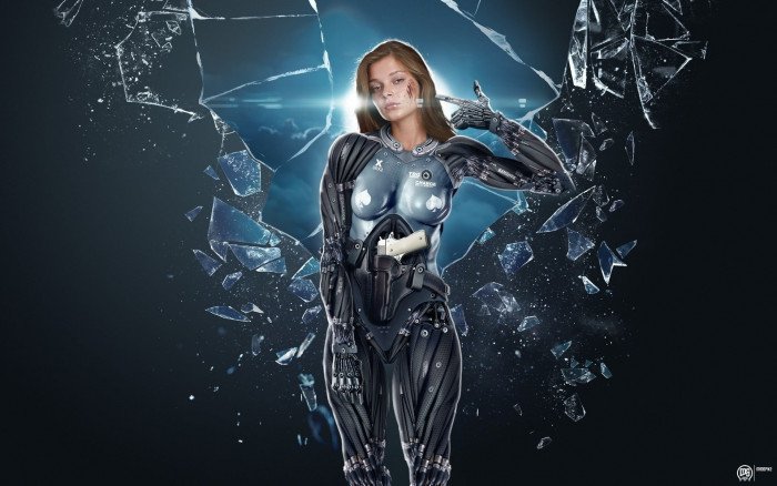 woman in black and blue suit illustration artwork women broken glass