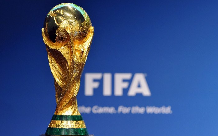 FIFA World Cup Russia Trophy HD gold colored trophy blue 2k
