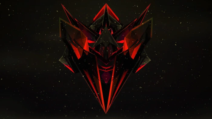black and red logo Justin Maller dark orange abstract 2k