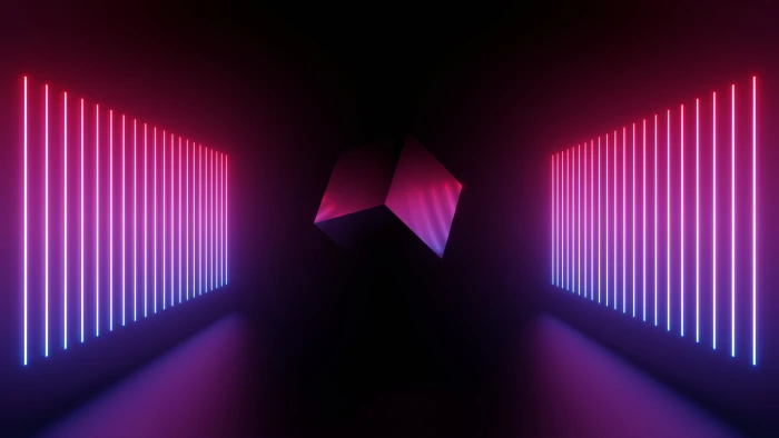 cube Eevee Blender neon lights reflection abstract 2k