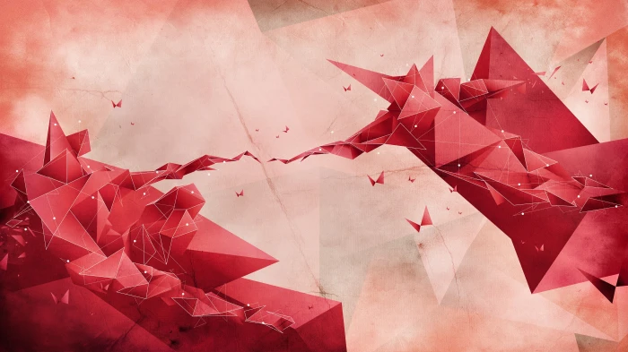 red and pink abstract painting digital art The Creation of Adam 2k