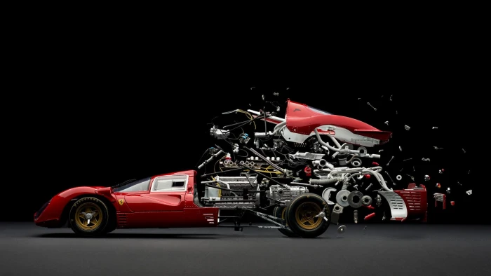 red car Ferrari photo manipulation engines gears motors
