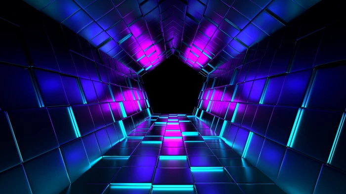 technology shine glow abstract art tunnel pentagon energy 2k