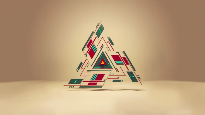 triangular green and red tool triangle logo geometry