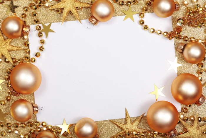 white printer paper decoration gold balls New Year Christmas 2k 4k 5k
