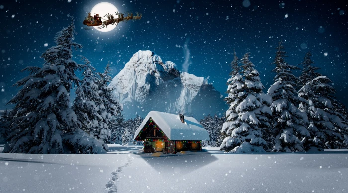 Christmas Winter Holidays Landscape Night Design Fantasy 1 2k