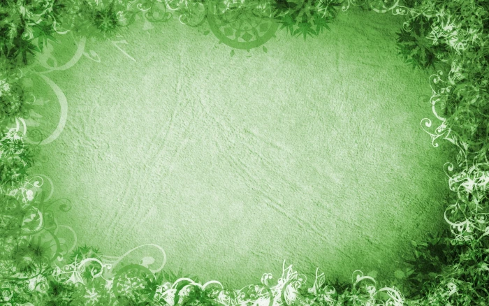 green and white floral clip art patterns light background 2k