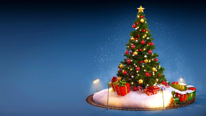 christmas tree toy train blue xmas 21 2k