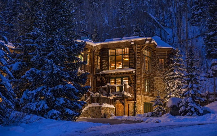 brown 3 storey house nature trees forest architecture Colorado
