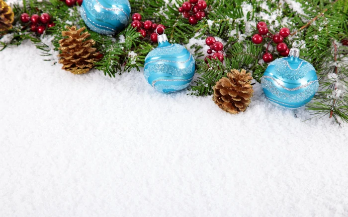 New Year balls snow decoration teal christmas bauble Merry 2k