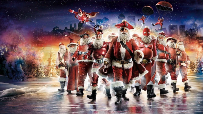 Christmas superheroes santa claus squad holidays
