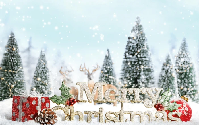 Tree Snowflake New Year Merry Christmas HD Background 2k
