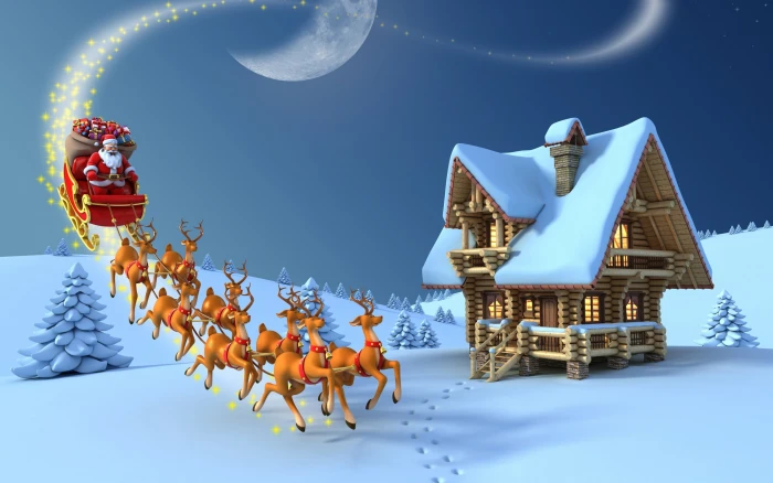 Christmas Santa Claus New Year christmas tree snow Reindeer 29 2k