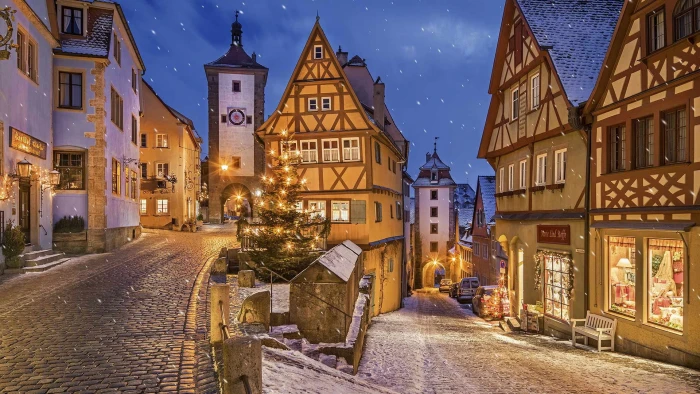 night lights home Germany Bayern Christmas Rothenburg Ob der Tauber