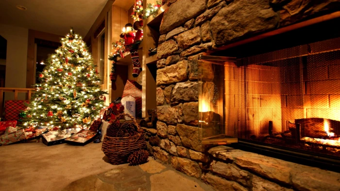 Christmas Eve christmas balls tree house living room