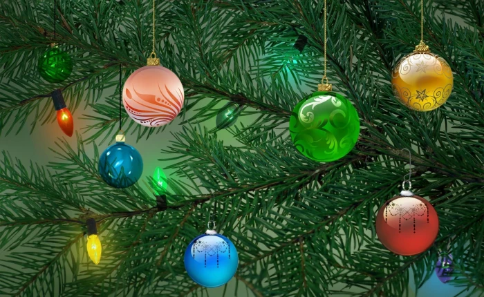 tree christmas decorations garland holiday new year
