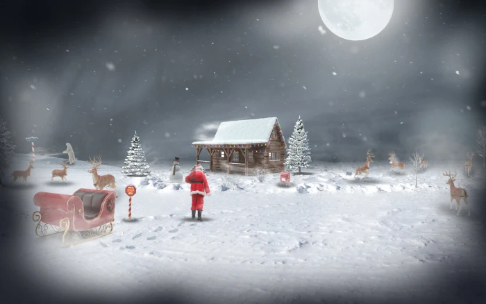 santa north pole Christmas winter snow holiday photo manipulation 2k