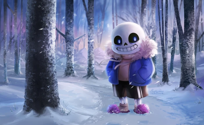 Sans Undertale Jack Skellington under tree wallpaper Games