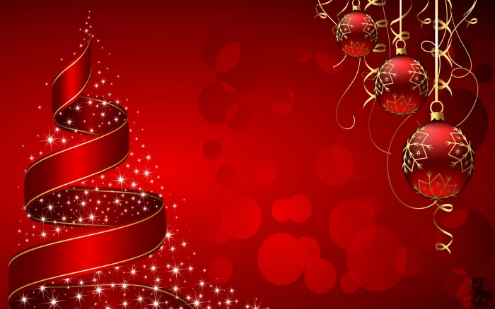 red and gold Christmas themed decor balls decoration vector