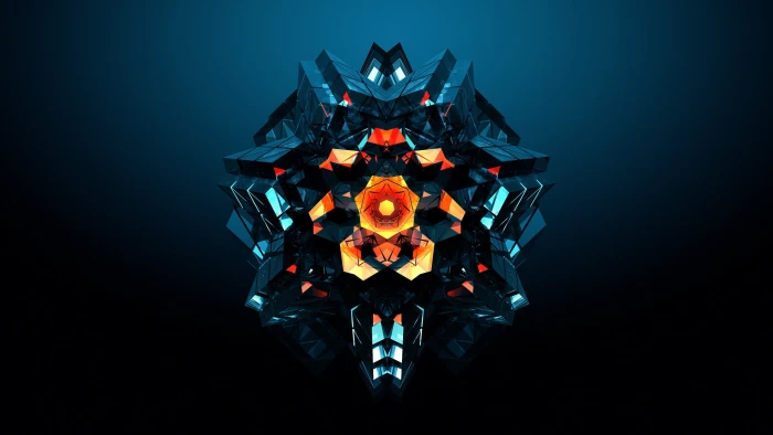 round black ornament abstract digital art CGI render 2k