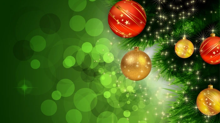 Christmas In Green shiny decorations balls tree feliz navidad
