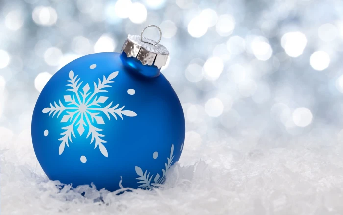 blue and white snowflake printed bauble New Year Christmas ornaments 2k
