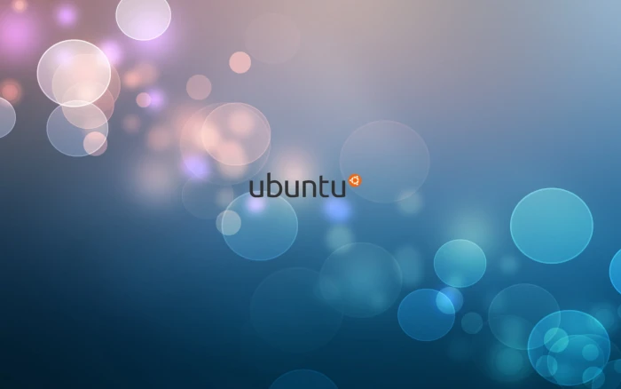 Ubuntu text on bokeh background bubbles linux backgrounds