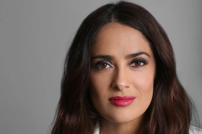 Actresses Salma Hayek Black Hair Brown Eyes Face Lipstick 2k