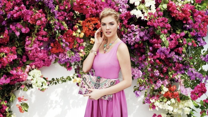 Actresses Kate Upton Bag Blossom Dress flowering plant