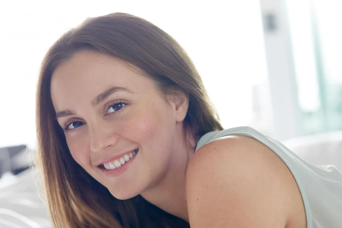 Actresses Leighton Meester Brown Eyes Brunette Face Smile
