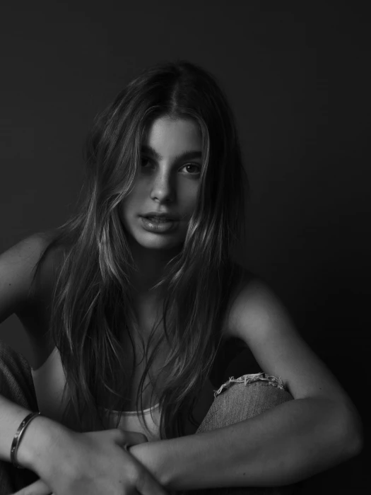 Camila Morrone women actress brunette monochrome 2k