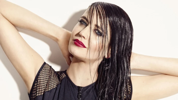 Eva Green actress celebrity women wet look red lipstick 2k