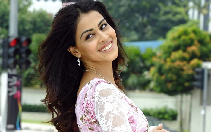 Indian Actress Genelia women's white and pink floral dress outfit