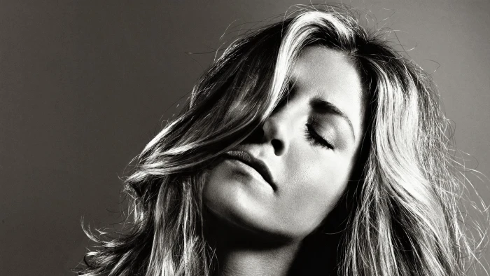 monochrome Jennifer Aniston closeup blonde sepia women