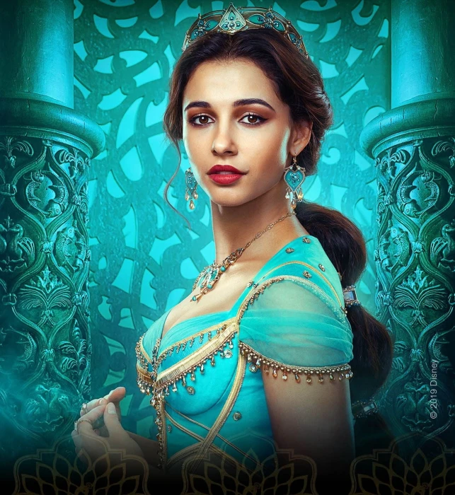 Naomi Scott women long hair brunette actress Aladdin Jasmine