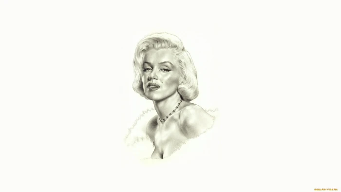 Marilyn Monroe actress celebrity women minimalism drawing