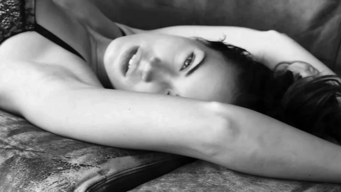 Megan Fox armpits monochrome actress women face lying down