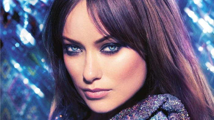 Olivia Wilde actress women face simple background portrait