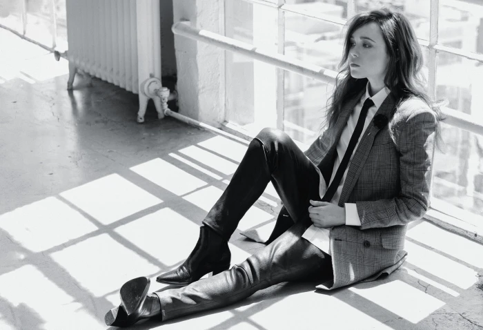 on the floor celebrity tie monochrome actress sitting 2k