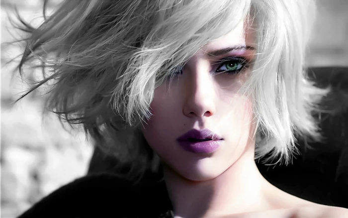 Scarlett Johansson women actress face makeup portrait 2k