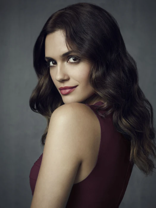 Torrey DeVitto actress brunette long hair smiling looking back 2k