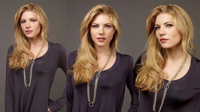 women collage blonde actress Katheryn Winnick purple top 2k