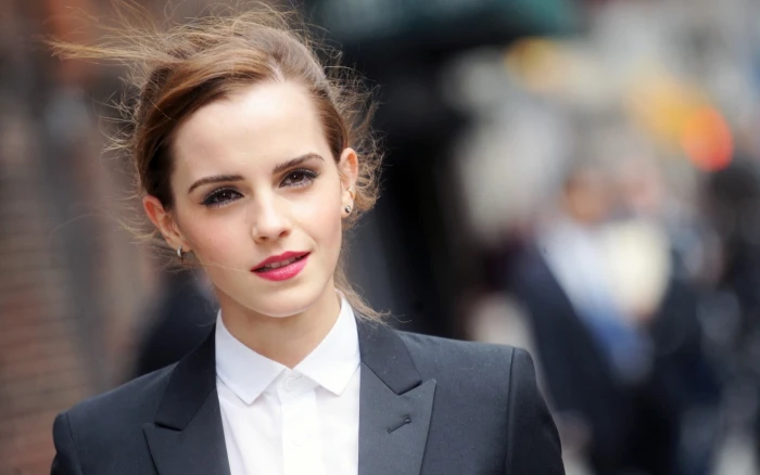 women Emma Watson actress portrait headshot young adult