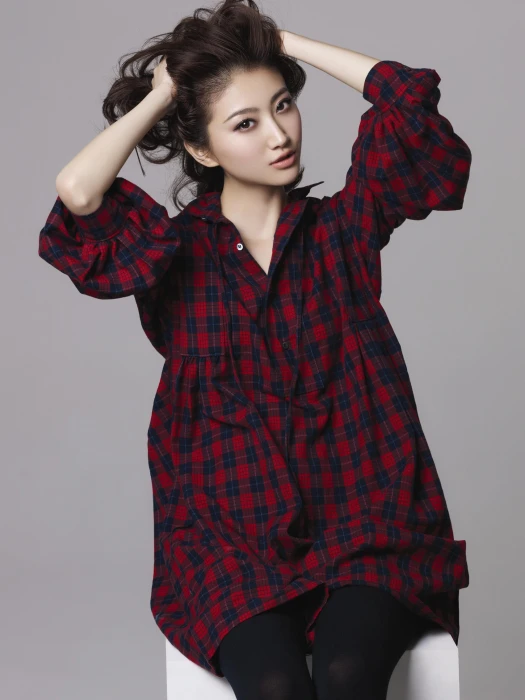 women Jing Tian looking at viewer open mouth shirt Asian