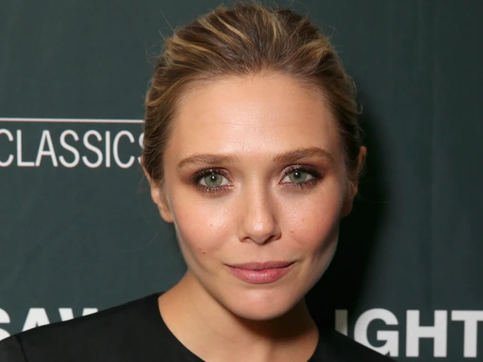 women's black crew neck top elizabeth olsen actress face blonde 2k